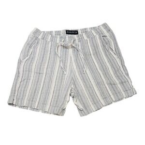 Abercrombie & Fitch Shorts Women Large Gray Striped Drawstring Casual Comfy